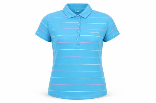 LA Gear Women's Blue Striped Polo, Size 12, Regular Fit