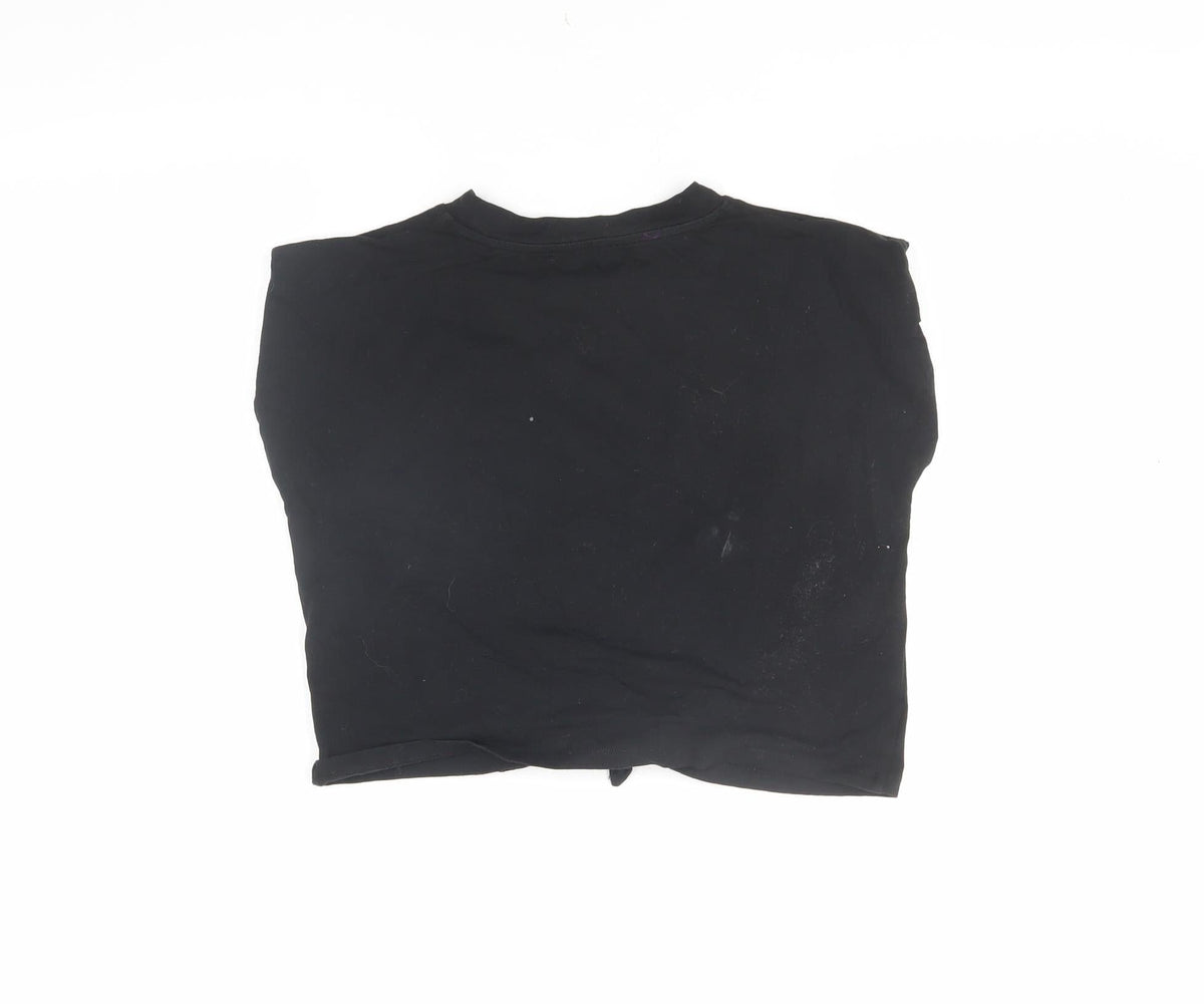 Back view of DKNY girls’ black xs graphic print t-shirt logo