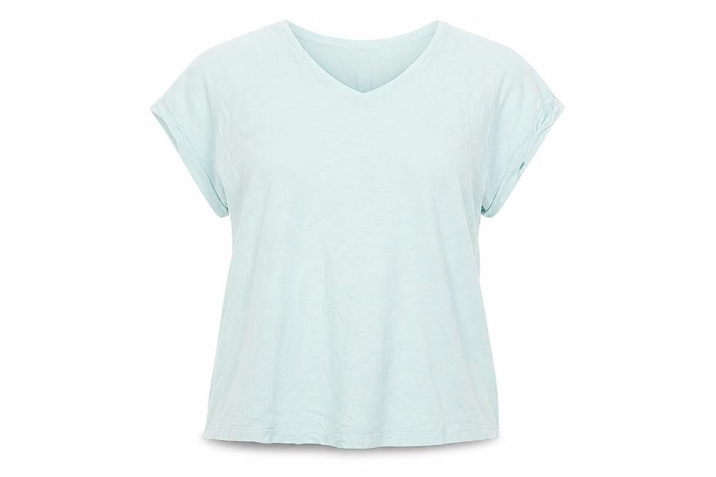 Lands' End Women's Blue V-Neck T-Shirt Size L