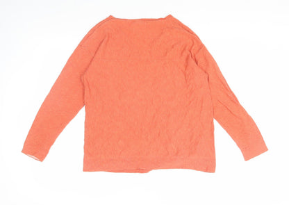 White Stuff Women's Orange V-Neck Pullover, Size 12