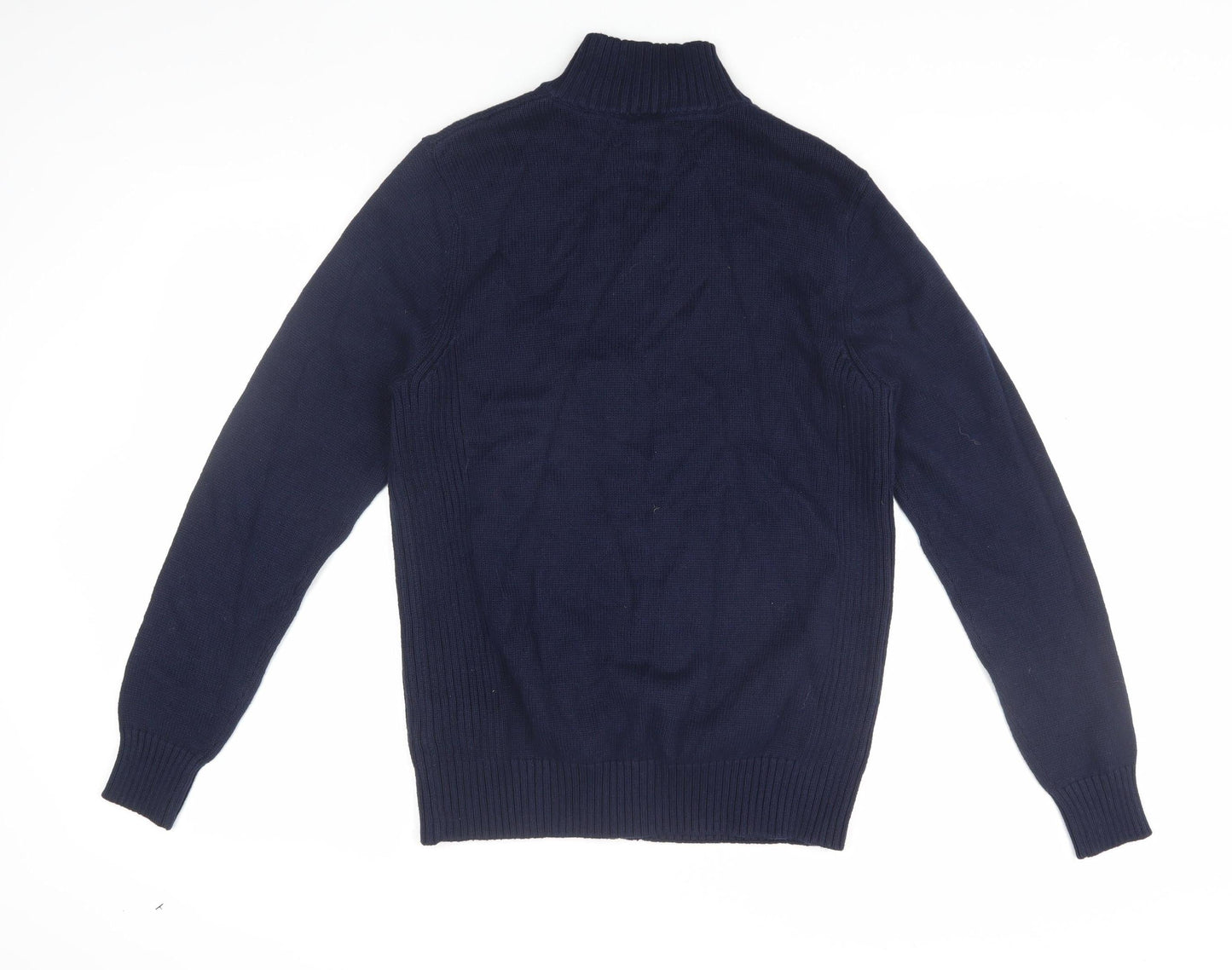 Savile Row Men's Blue Bomber Jacket M Stand-Up Collar
