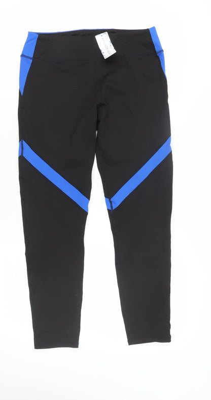 Additional front view of Fashion World Women's Black & Blue XL Leggings