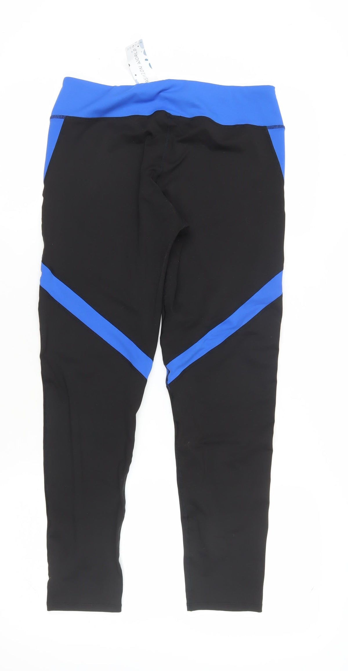 Back view of Fashion World Women's Black & Blue XL Leggings