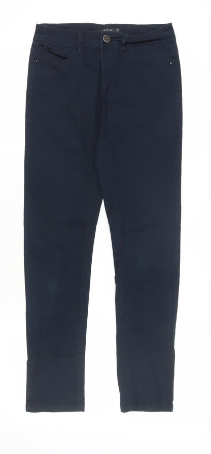 RESERVED Women's Black Skinny Trousers Size 6 Cotton