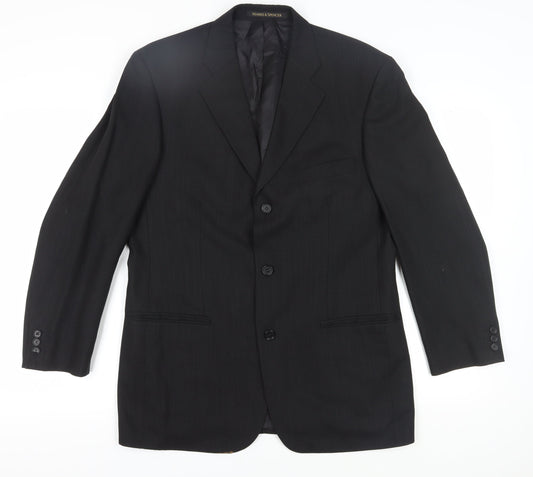 Marks and Spencer Men's Black Mid-Length Blazer, 40R