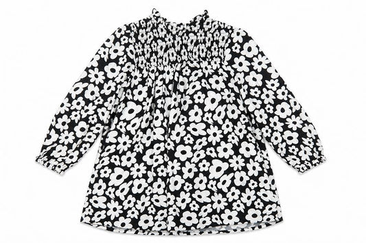 Marks & Spencer Girls' Black Floral Dress, 8-9 Years
