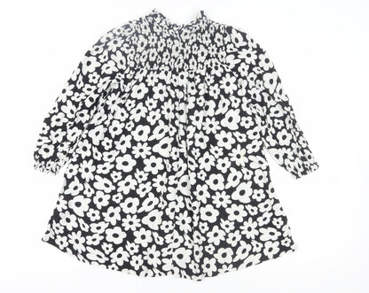 Marks & Spencer Girls' Black Floral Dress, 8-9 Years