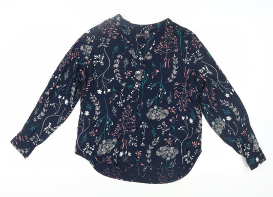 Marks and Spencer Women's Blue Floral Tunic Blouse Size 12