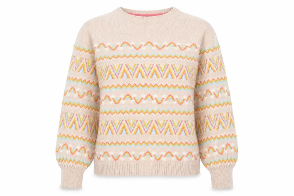 M&Co Women's Pink Geometric Pullover Jumper - Size 8