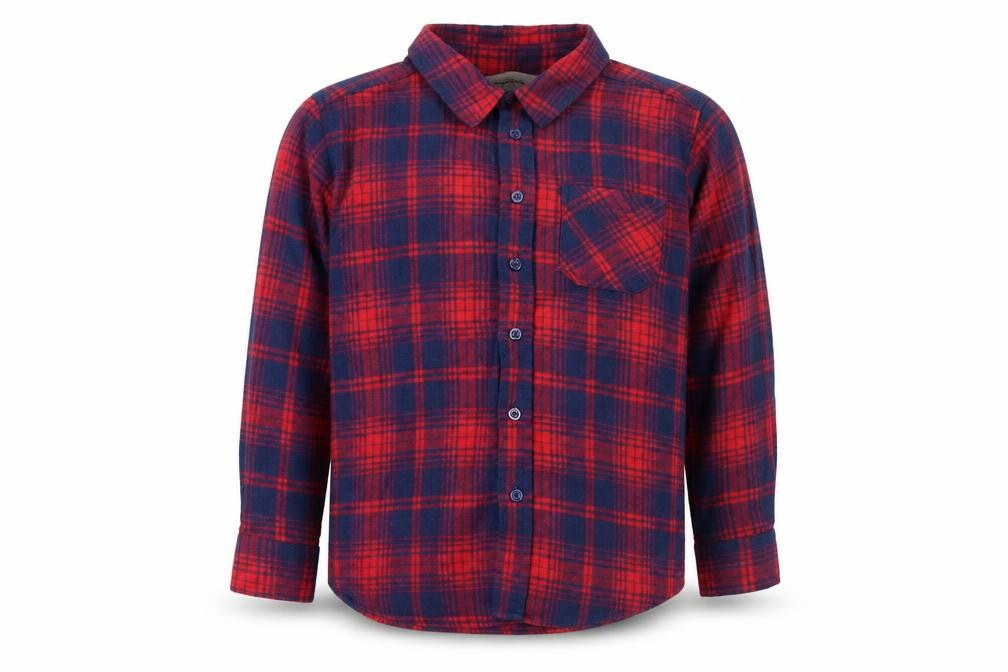 Kangaroo Poo Boys Red Plaid Button-Up Shirt Size 7-8 Years