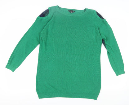 Dorothy Perkins Women's Green Cold Shoulder Jumper