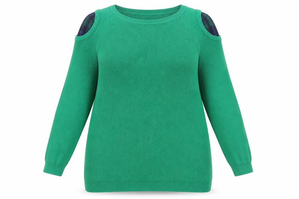 Dorothy Perkins Women's Green Cold Shoulder Jumper