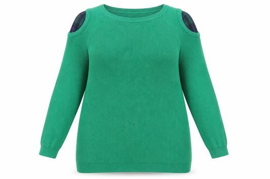 Dorothy Perkins Women's Green Cold Shoulder Jumper