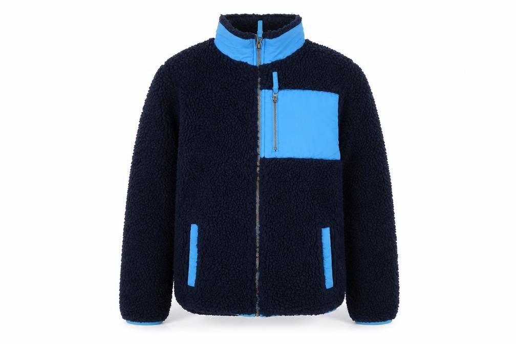 John Lewis Boys Blue Fleece Jacket, 12 Years, Colourblock Design