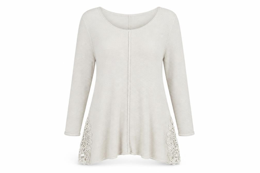 Together Women's Beige Crochet Accent Cardigan L