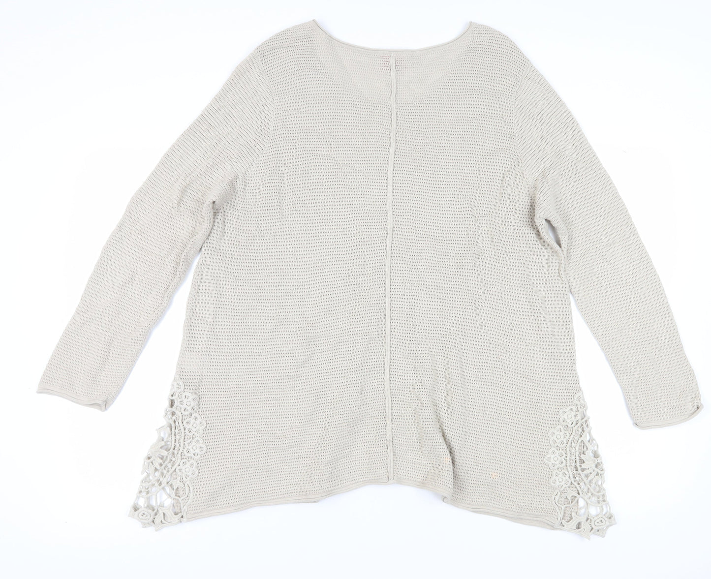 Together Women's Beige Crochet Accent Cardigan L