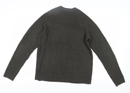 Back view of Only & Sons Men’s Green Chunky-Knit jumper M