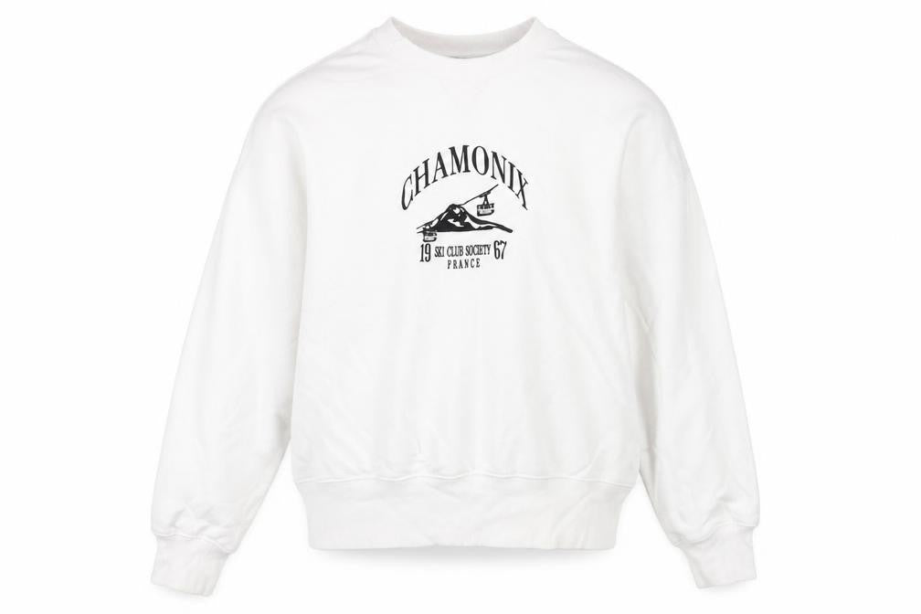H&M White Graphic Pullover Sweatshirt M Unisex