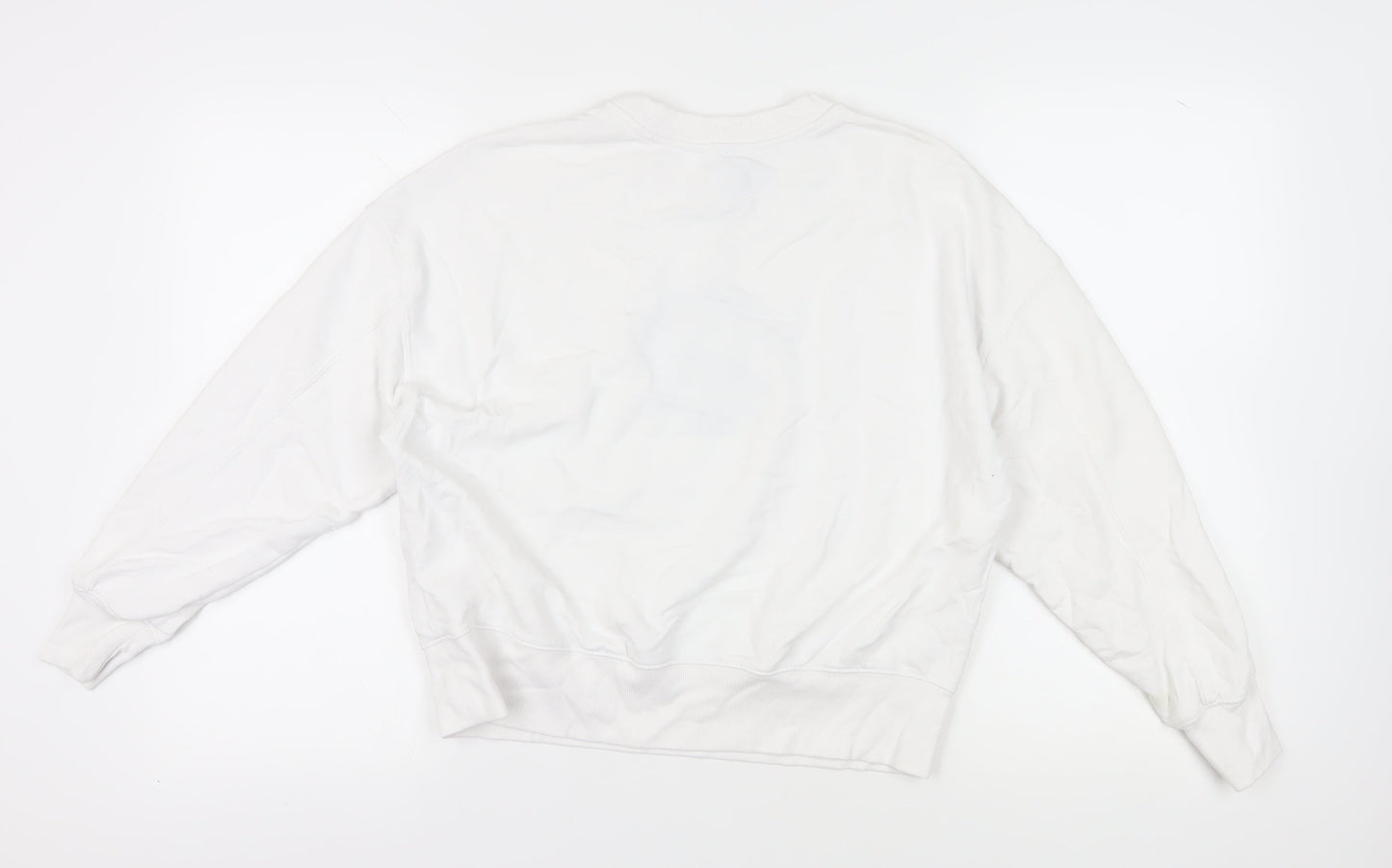 H&M White Graphic Pullover Sweatshirt M Unisex