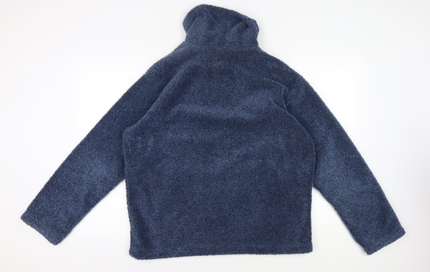 Marks and Spencer Men's Blue Fleece Hooded Sweatshirt L