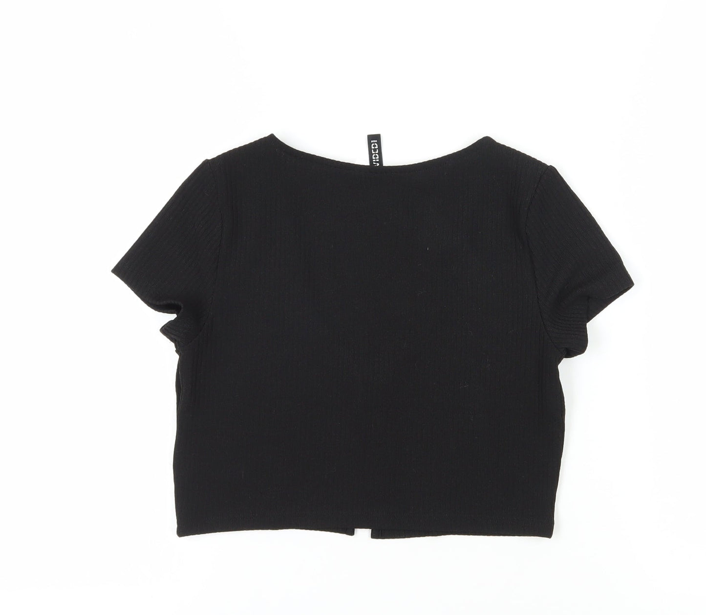 H&M Women’s Black Cropped T-Shirt, Size S