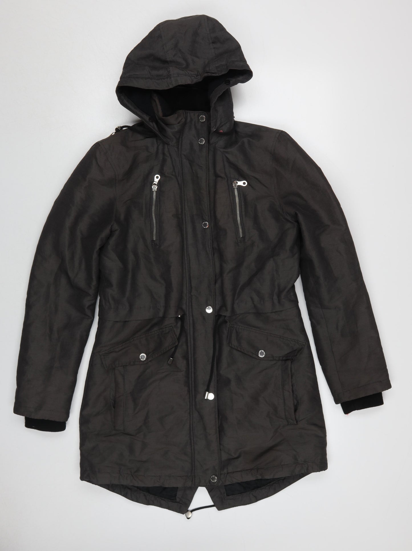 Marks and Spencer Women's Black Parka Jacket Size 8