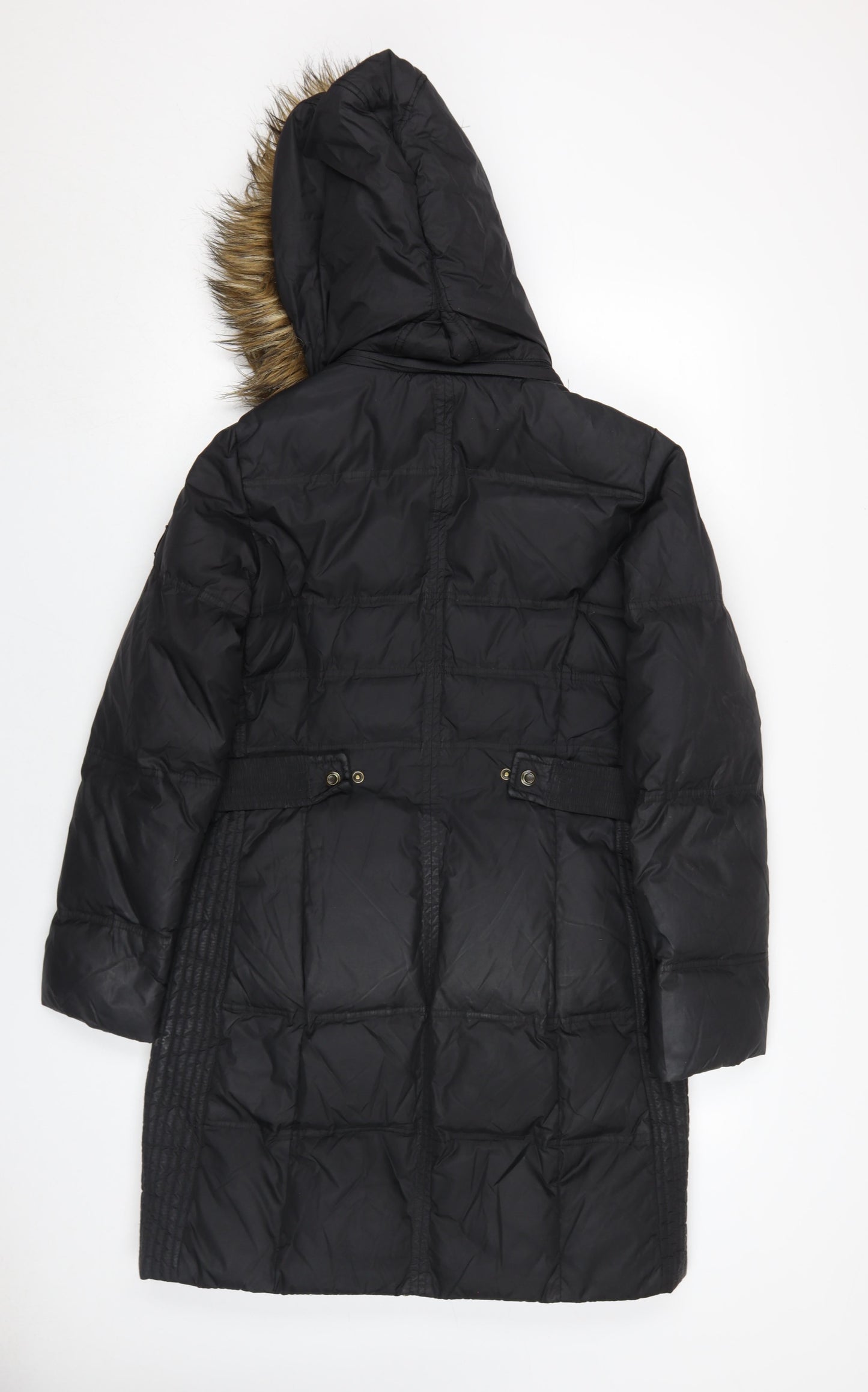 Larry Levine Women's Black S Puffer Coat, Hooded & Lined