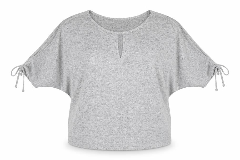 Red Herring Women's Grey Bow Sleeve T-Shirt Size 16