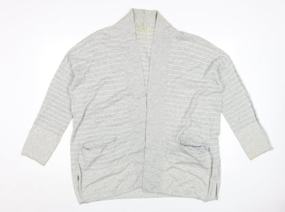 Gap Women's Grey Striped Cardigan L Casual