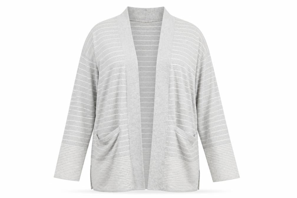 GAP Women's Grey Striped Cardigan L Casual