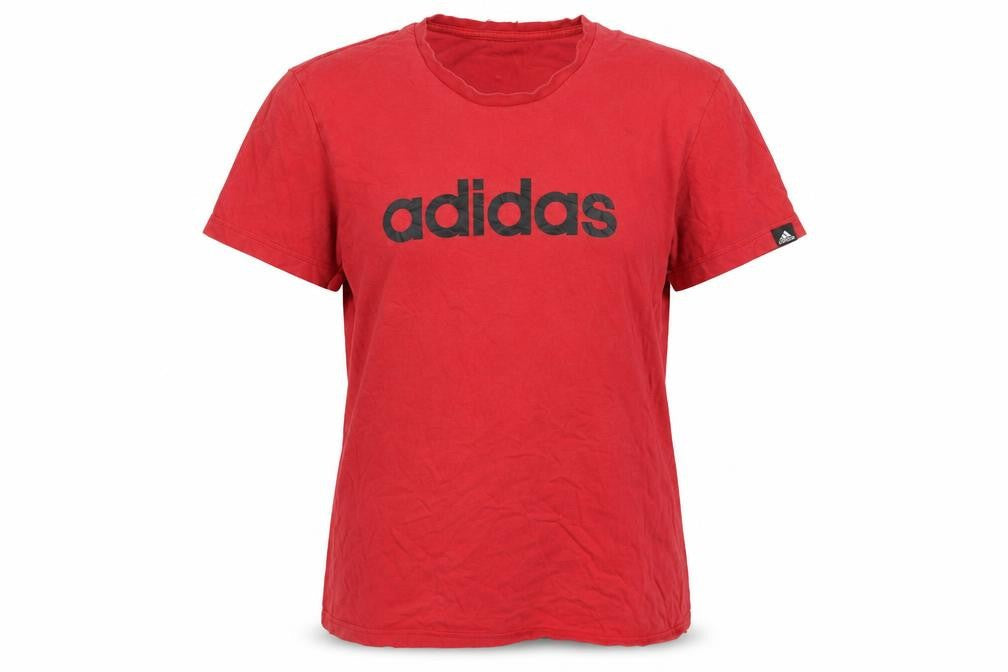 Adidas Unisex Red Basic T-Shirt, S, Casual Crew Neck