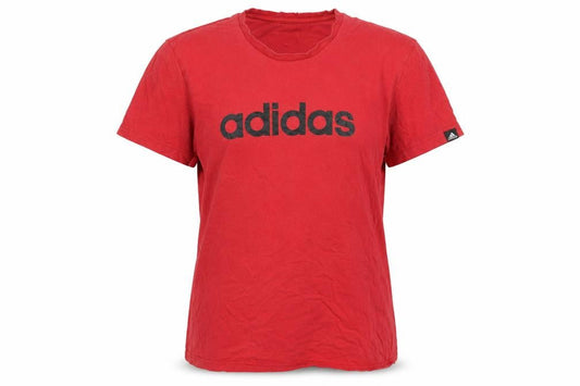 Adidas Unisex Red Basic T-Shirt, S, Casual Crew Neck