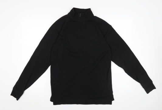 Trespass Unisex Black M Lightweight 1/4 Zip Sweatshirt