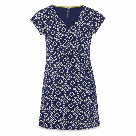White Stuff Women's Blue Geometric Dress UK 8