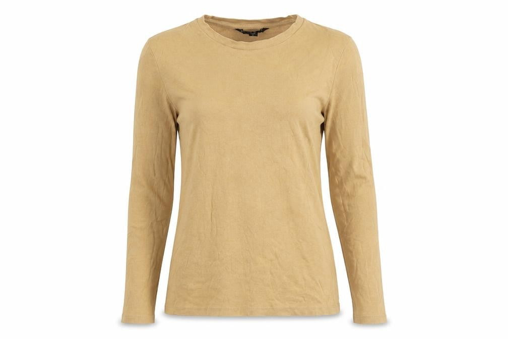 Brave Soul Women's Beige Long Sleeve Basic Top