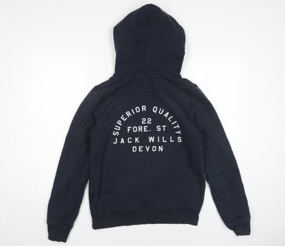 Jack Wills Women's Blue Hoodie Size 10 Pullover
