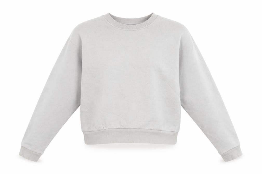 Grey Crew Neck Pullover Jumper - S, Cotton Blend