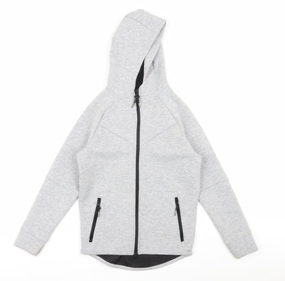 Additional front view of Urban NXT boys’ grey hooded track jacket - 10 years