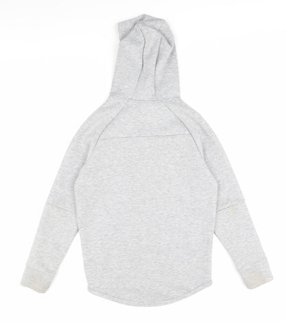 Back view of Urban NXT boys’ grey hooded track jacket - 10 years