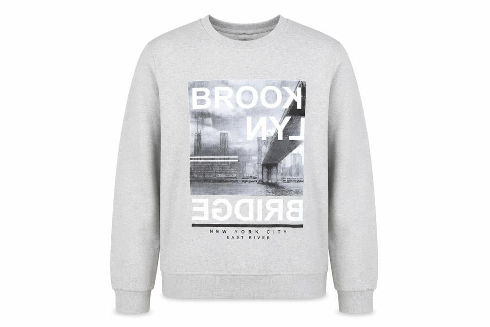 Burton Menswear Grey XL Men's Graphic Pullover Jumper