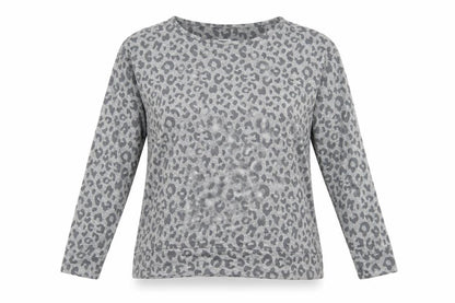 John Lewis Women's Grey Leopard Print Pullover L