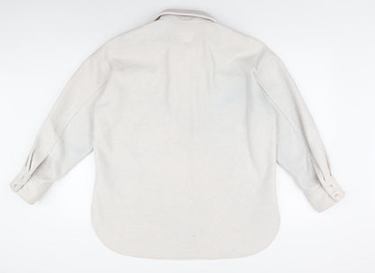 H&M Women's White Mid-Length Jacket, Size S