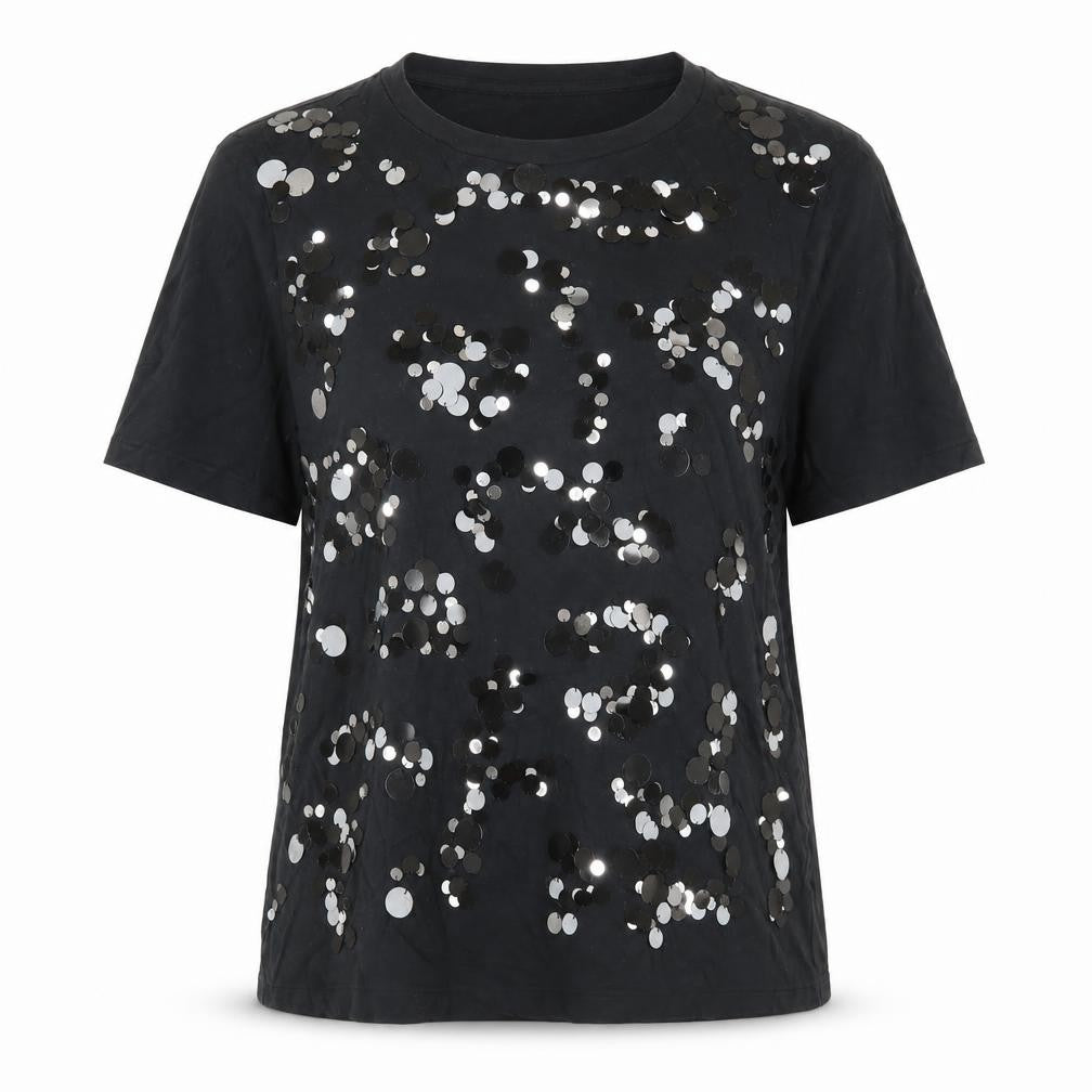 Marks & Spencer Women's Black Sequin T-Shirt, Size 12