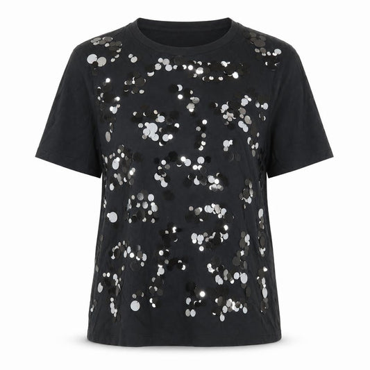 Marks and Spencer Women's Black Sequin T-Shirt, Size 12