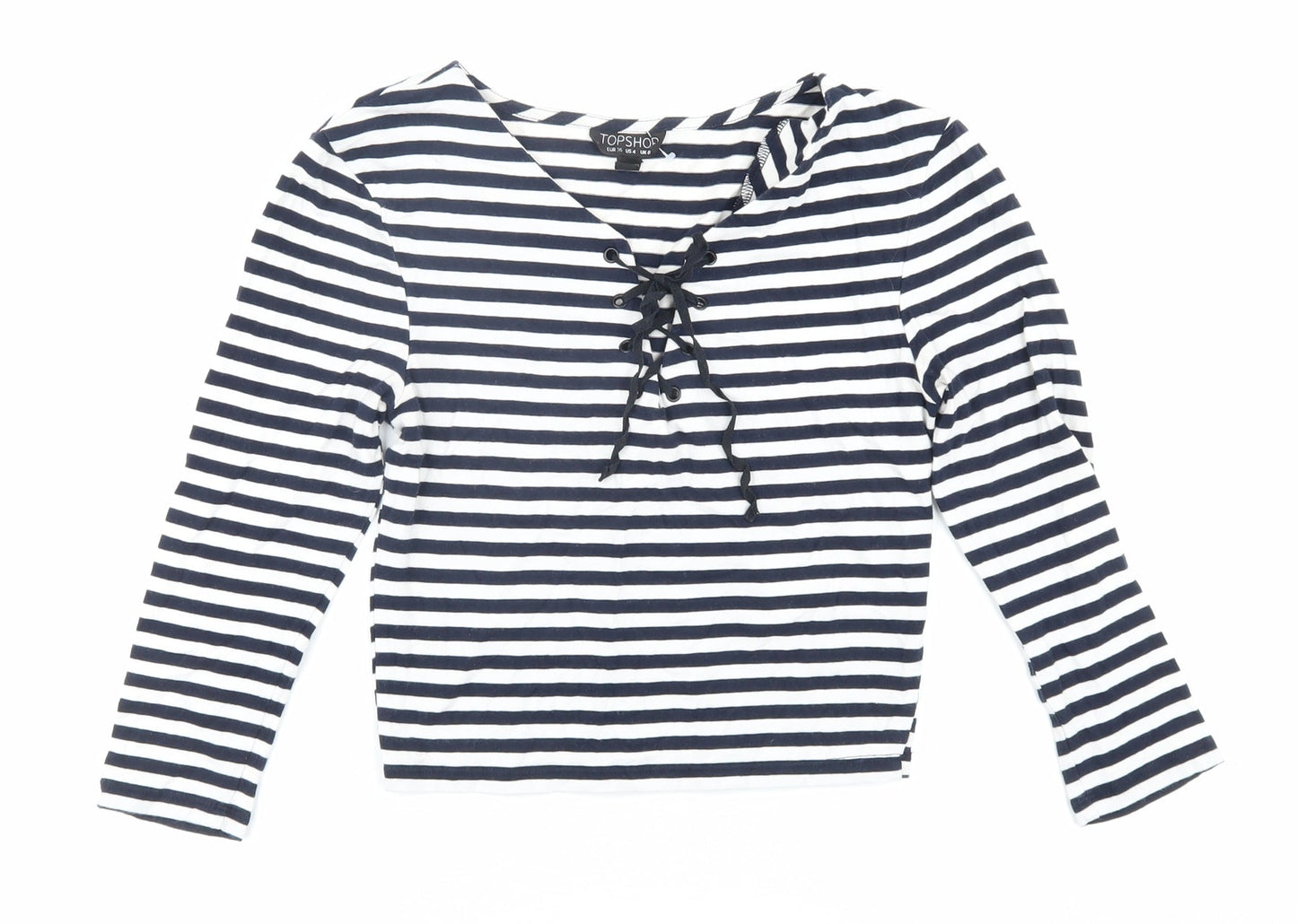 Topshop Women's Striped Blouse, Size 8, Cotton