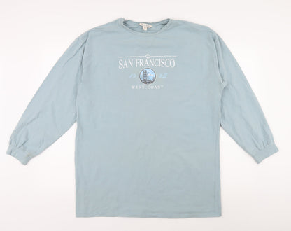 Additional front view of Miss Selfridge Women's Blue Long Sleeve Jersey Top
