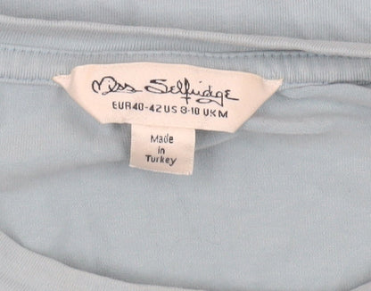 Brand and care label for Miss Selfridge Women's Blue Long Sleeve Jersey Top