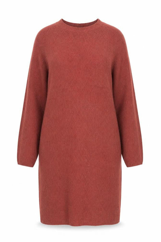 Uniqlo Women's Brown Knit Jumper Dress M 3/4 Sleeve