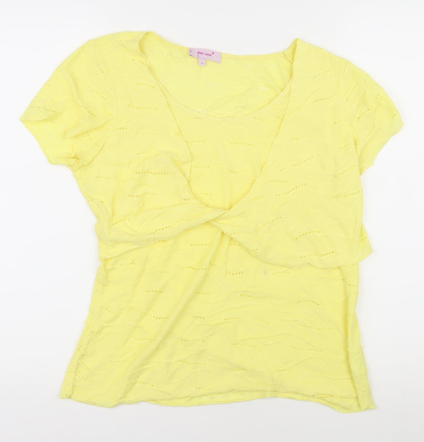 Marks and Spencer Women's Yellow T-Shirt Size 14