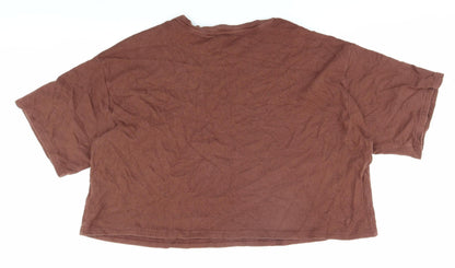 Wednesday's Girl Women Brown Relaxed Basic T-Shirt